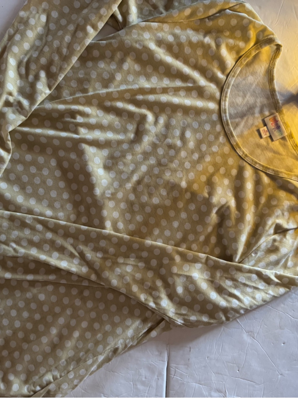 LuLaRoe Yellow Polka Dot Women's Top